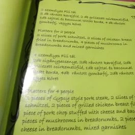 Fili Étterem Esztergom - Étlap/itallap