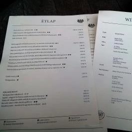 Fióka Budapest - Étlap/itallap