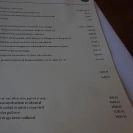 Fióka Budapest - Étlap/itallap