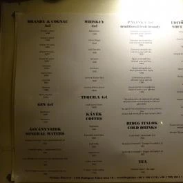 Firkász Cafe & Restaurant, Budapest - Étlap/itallap