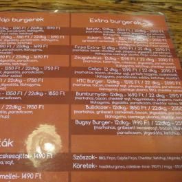 Firpo Burger & Bar Budapest - Étlap/itallap