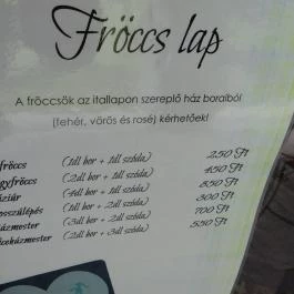 Fogadó a Fehér Hattyúhoz, Bikal - Étlap/itallap