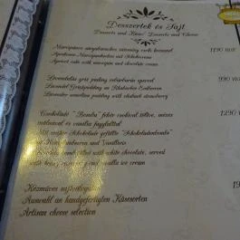 Öreg Prés Étterem Mór - Étlap/itallap