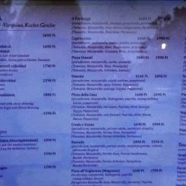 Fogas Pizzéria Budapest - Étlap/itallap