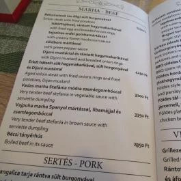 Földes Józsi Vendéglője Budapest - Étlap/itallap