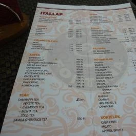 Fontana Kávézó Budapest - Étlap/itallap