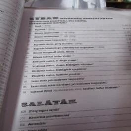 For Sale Pub, Budapest - Étlap/itallap