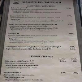 Fórum Pizzéria, Sopron - Étlap/itallap