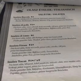 Fórum Pizzéria, Sopron - Étlap/itallap