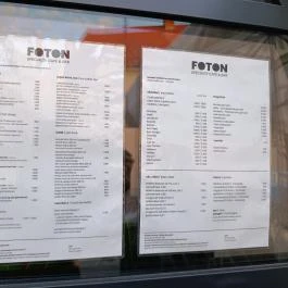 Foton kávézó, Veszprém - Étlap/itallap
