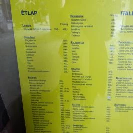 Főzelékfaló Ételbár - Ferenciek tere Budapest - Étlap/itallap