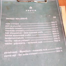 Freyja - Buda Budapest - Étlap/itallap