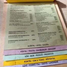 Fruska Bistro - Nádor utca Budapest - Étlap/itallap