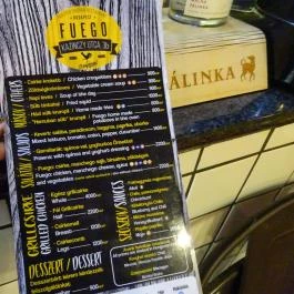 Fuego, Budapest - Étlap/itallap