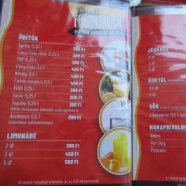 Füredi Finomságok Kávézó-Fagyizó, Mátrafüred - Étlap/itallap