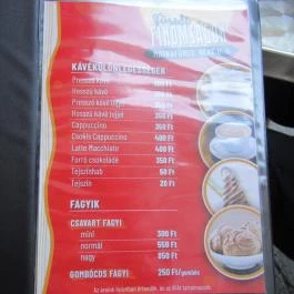 Füredi Finomságok Kávézó-Fagyizó, Mátrafüred - Étlap/itallap