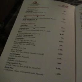 Furmint Drinkbár, Egerszalók - Étlap/itallap