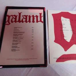 Galamb vendéglátás, Budapest - Étlap/itallap