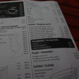 Gárden Budapest - Étlap/itallap