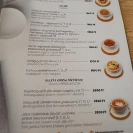 Garta Vendéglő Kapuvár - Étlap/itallap