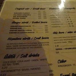 Garzon Cafe Budapest - Étlap/itallap