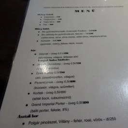 Gdansk Könyvesbolt & Büfé Budapest - Étlap/itallap