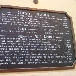 Gerlóczy Cafe, Budapest - Étlap/itallap