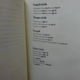 Gettó Gulyás Budapest - Étlap/itallap