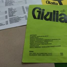 Giulia Budapest - Étlap/itallap