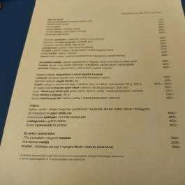 Goli Budapest - Étlap/itallap