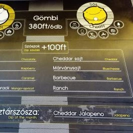 Gömbi Streetfood Budapest - Étlap/itallap