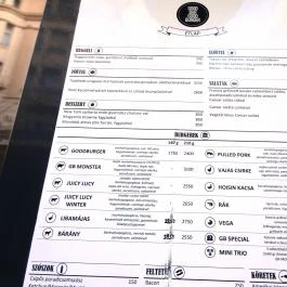 Goodbar Budapest - Étlap/itallap