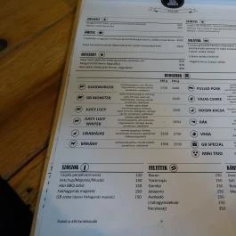 Goodbar Budapest - Étlap/itallap