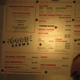 Good Karma Kitchen - Lövőház utca Budapest - Étlap/itallap
