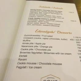 Gossip Coffee Budapest - Étlap/itallap