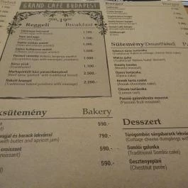 Grand Café - Andrássy út Budapest - Étlap/itallap