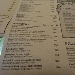 Grand Café - Andrássy út Budapest - Étlap/itallap