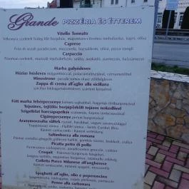 Grande Pizzéria & Étterem, Mosonmagyaróvár - Étlap/itallap
