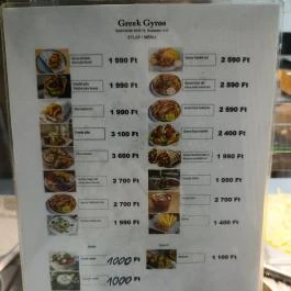 Greek Gyros, Budapest - Étlap/itallap