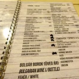 Grill Mánia Budapest - Étlap/itallap