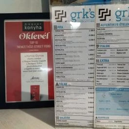 GRK'S Kyros Yeeros, Budapest - Étel/ital