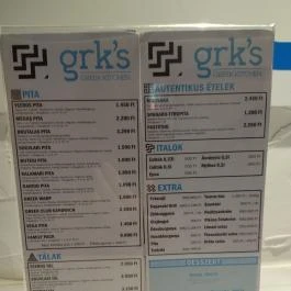 GRK'S Kyros Yeeros, Budapest - Étlap/itallap