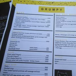 Grumpy Budapest - Étlap/itallap