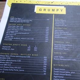 Grumpy Budapest - Étlap/itallap
