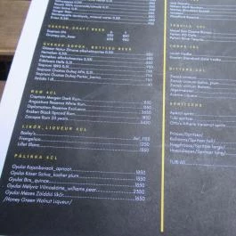 Grumpy Budapest - Étlap/itallap