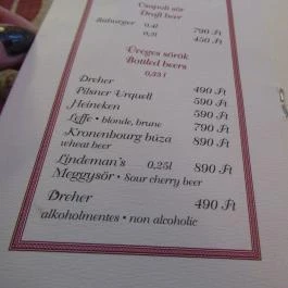 Gusto Cafe Budapest - Étlap/itallap