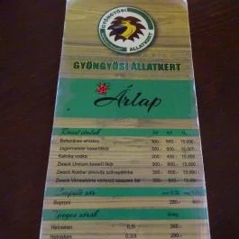 Gyöngyösi Állatkert Büféje Gyöngyös - Étlap/itallap