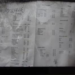 Gyöngyvirág Presszó, Vác - Étlap/itallap