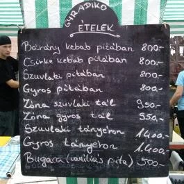 Gyradiko Estia, Budapest - Étlap/itallap