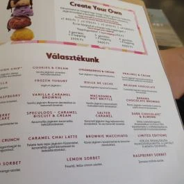 Häagen Dazs - Aréna Plaza Budapest - Étlap/itallap